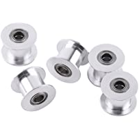 5 piezas de polea síncrona- accesorios de impresora 3D 2GT aluminio correa dentada rueda 20 dientes 5 mm diámetro sin…